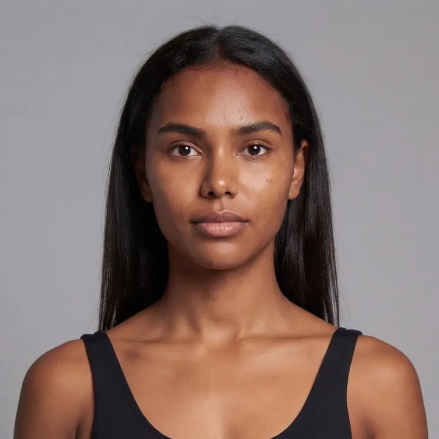 AI casting portrait on a grey background