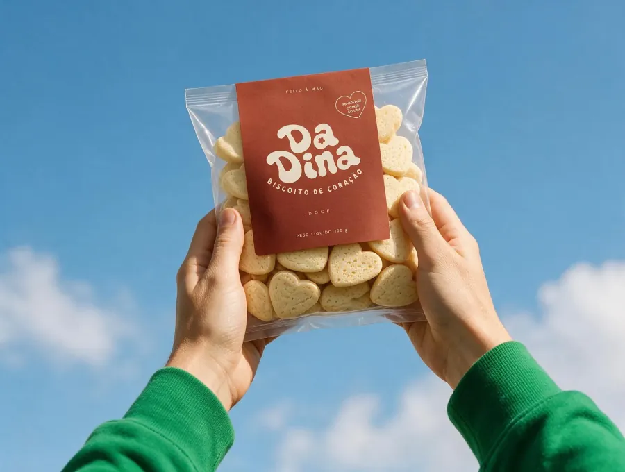 Da Dina biscuit pack on a white set