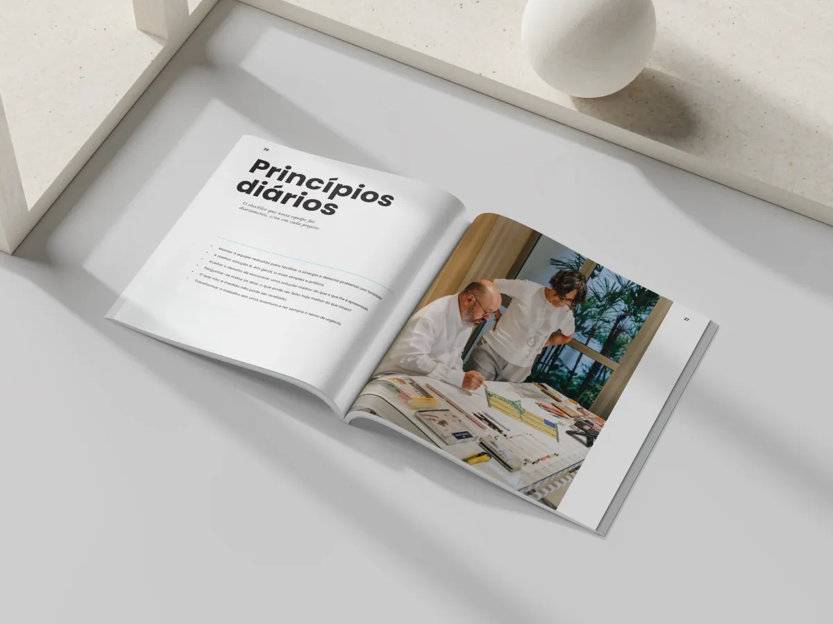 Aria spread titled “Princípios diários”