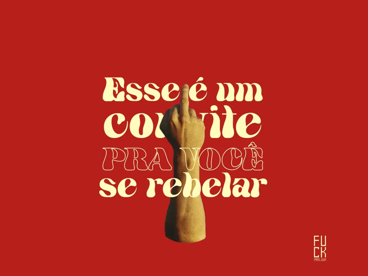Opening invitation artwork on red