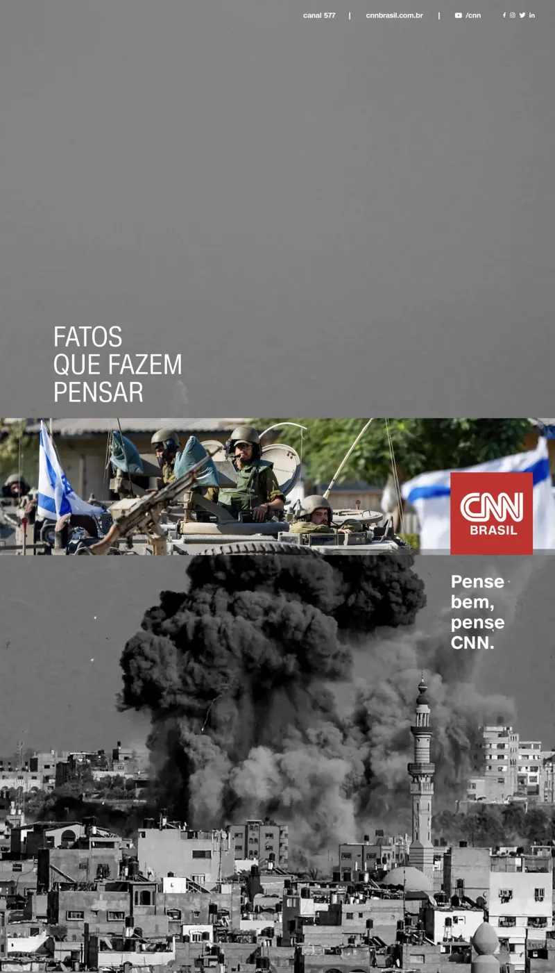 CNN Brasil key visual about the war in Israel