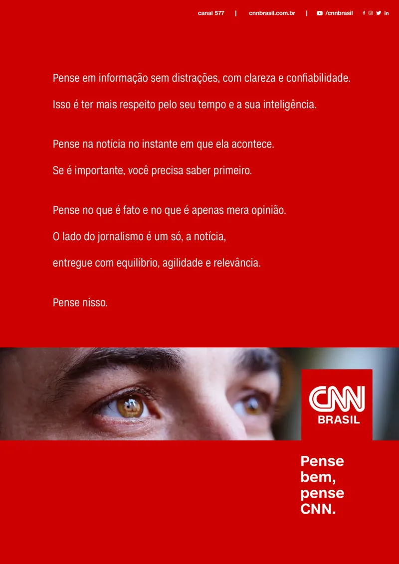 CNN Brasil full-page manifesto in red